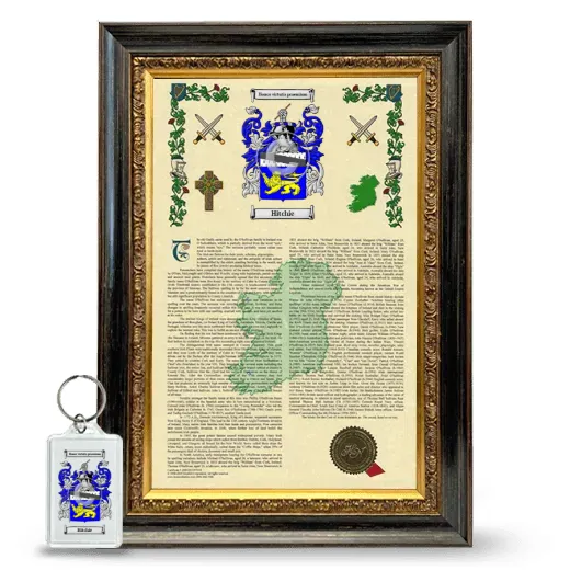 Hitchie Framed Armorial History and Keychain - Heirloom
