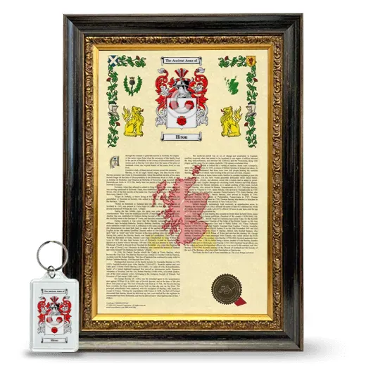 Hiton Framed Armorial History and Keychain - Heirloom