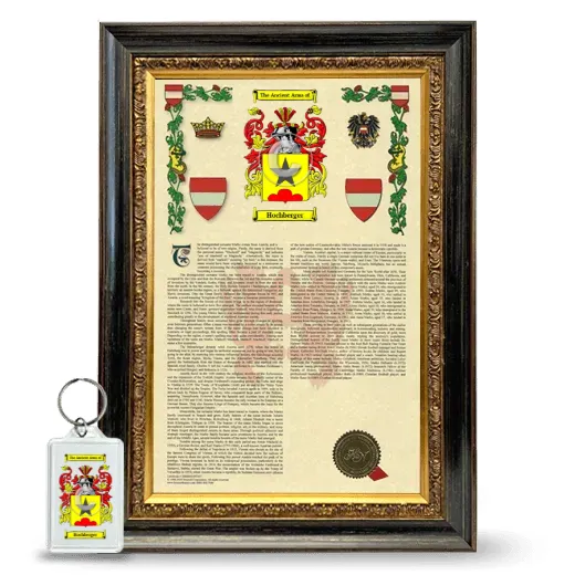 Hochberger Framed Armorial History and Keychain - Heirloom