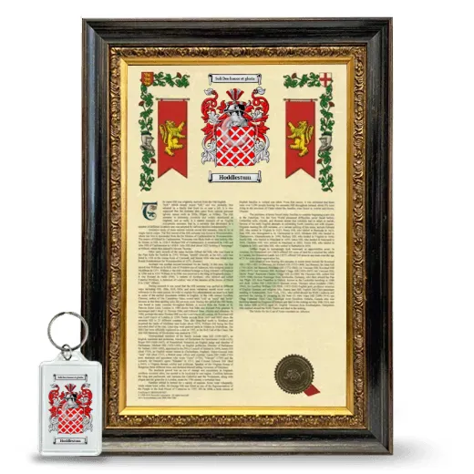 Hoddlestum Framed Armorial History and Keychain - Heirloom