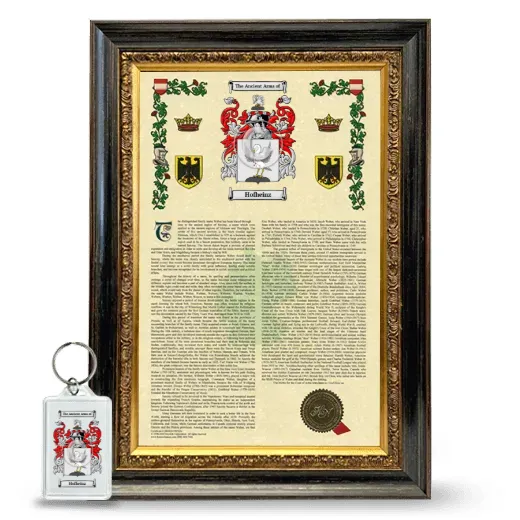Hofheinz Framed Armorial History and Keychain - Heirloom