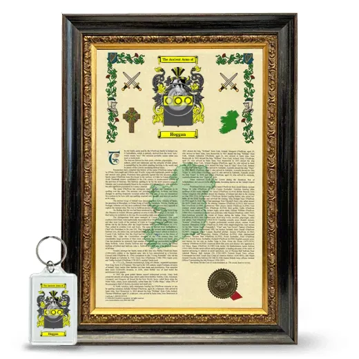 Hoggan Framed Armorial History and Keychain - Heirloom