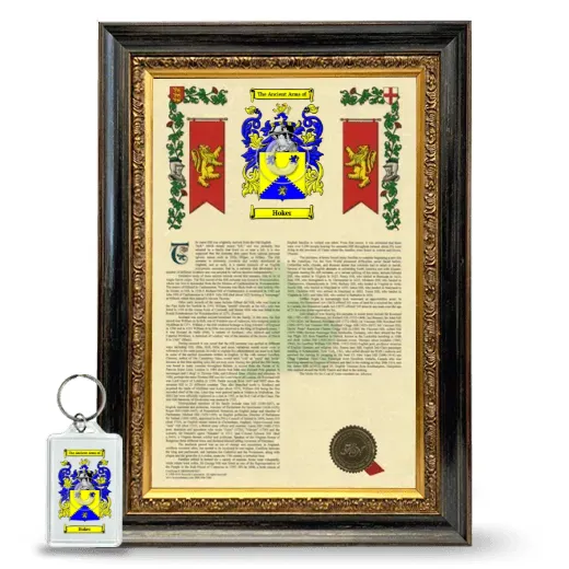 Hoker Framed Armorial History and Keychain - Heirloom