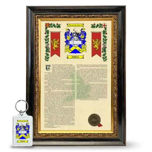 Holdrich Framed Armorial History and Keychain - Heirloom
