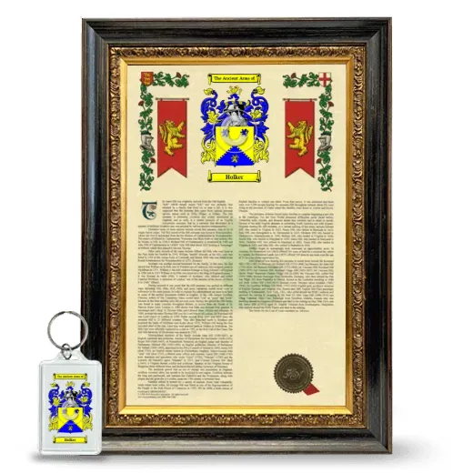 Holker Framed Armorial History and Keychain - Heirloom