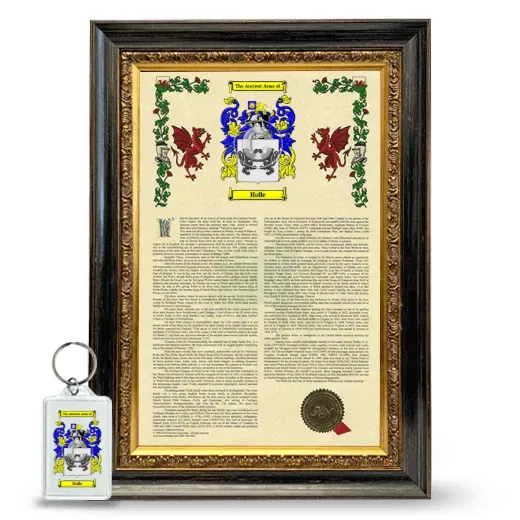 Holle Framed Armorial History and Keychain - Heirloom