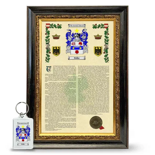 Hollor Framed Armorial History and Keychain - Heirloom