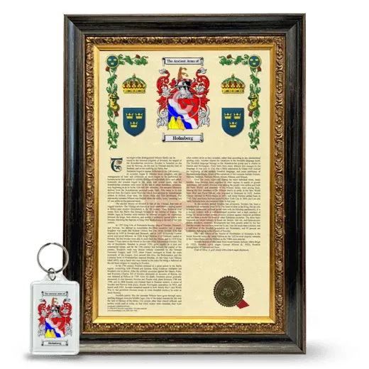 Holmberg Framed Armorial History and Keychain - Heirloom