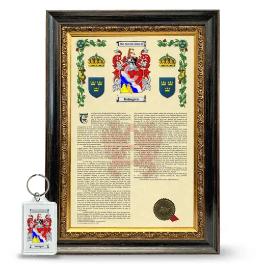 Holmgren Framed Armorial History and Keychain - Heirloom