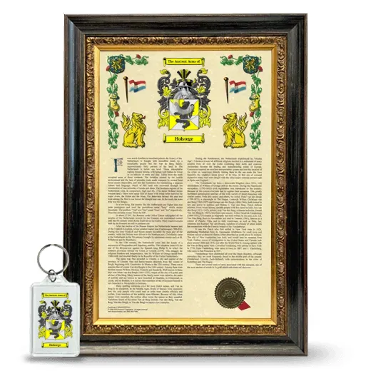 Holstege Framed Armorial History and Keychain - Heirloom