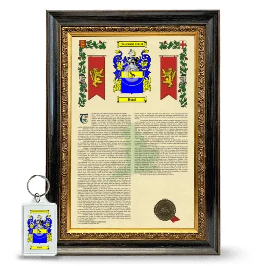Hord Framed Armorial History and Keychain - Heirloom