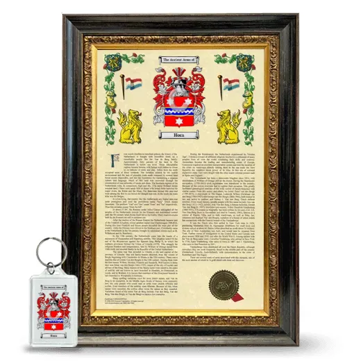 Horn Framed Armorial History and Keychain - Heirloom