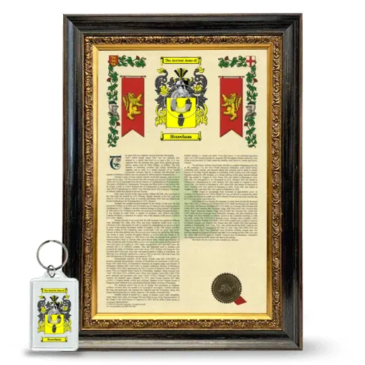 Hoseeham Framed Armorial History and Keychain - Heirloom