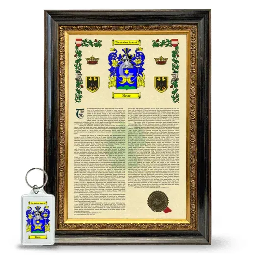 Hotze Framed Armorial History and Keychain - Heirloom