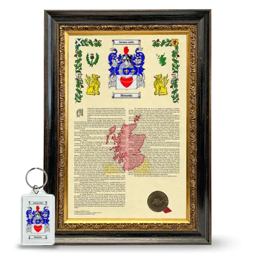 Housein Framed Armorial History and Keychain - Heirloom