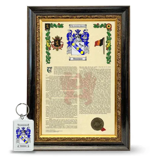 Houseman Framed Armorial History and Keychain - Heirloom