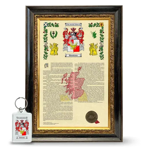 Howstoun Framed Armorial History and Keychain - Heirloom