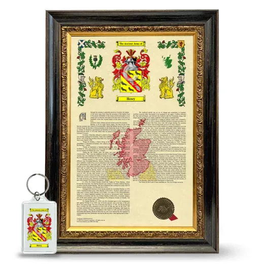 Howy Framed Armorial History and Keychain - Heirloom