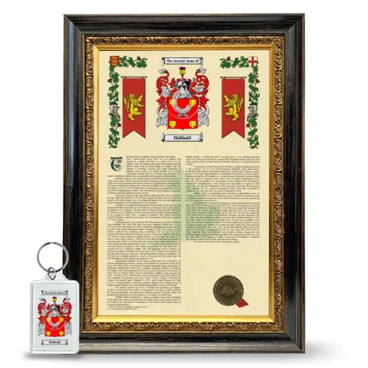 Hubbald Framed Armorial History and Keychain - Heirloom