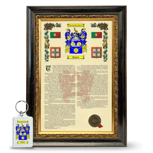 Huerter Framed Armorial History and Keychain - Heirloom