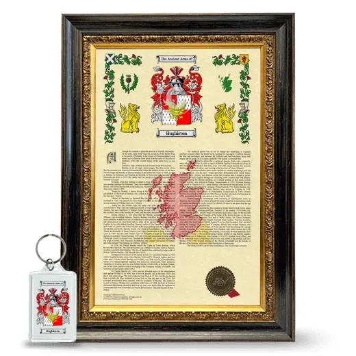 Hughiston Framed Armorial History and Keychain - Heirloom