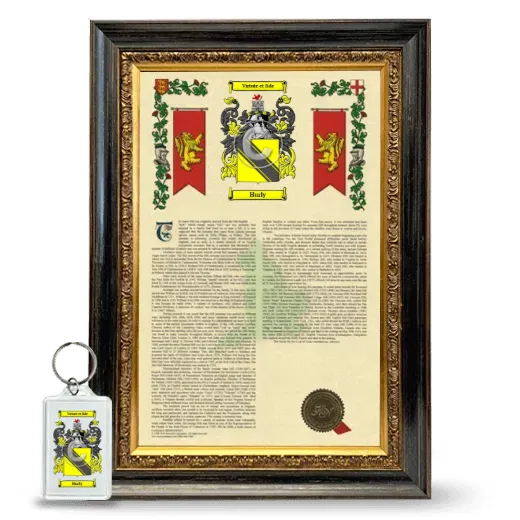 Hurly Framed Armorial History and Keychain - Heirloom