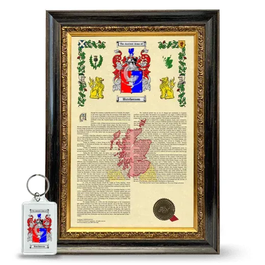 Hutcherson Framed Armorial History and Keychain - Heirloom