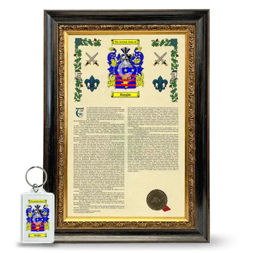 Huyghe Framed Armorial History and Keychain - Heirloom