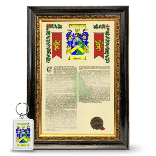 Hygdend Framed Armorial History and Keychain - Heirloom