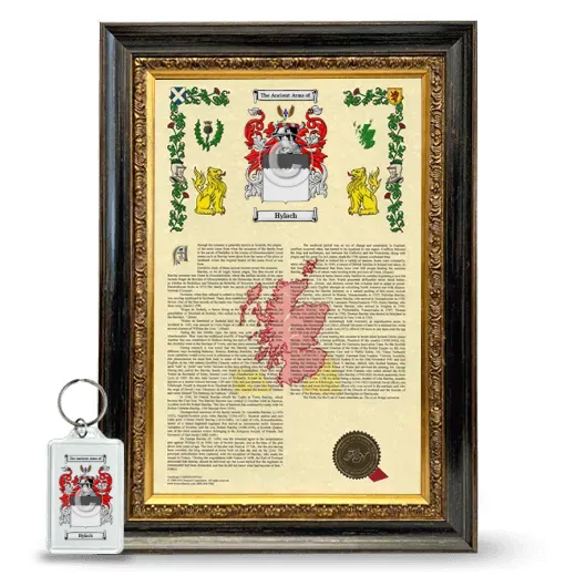 Hylach Framed Armorial History and Keychain - Heirloom
