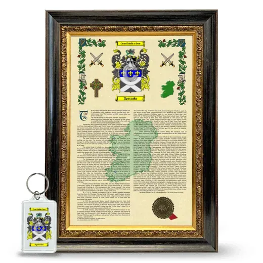 Ilpatrake Framed Armorial History and Keychain - Heirloom