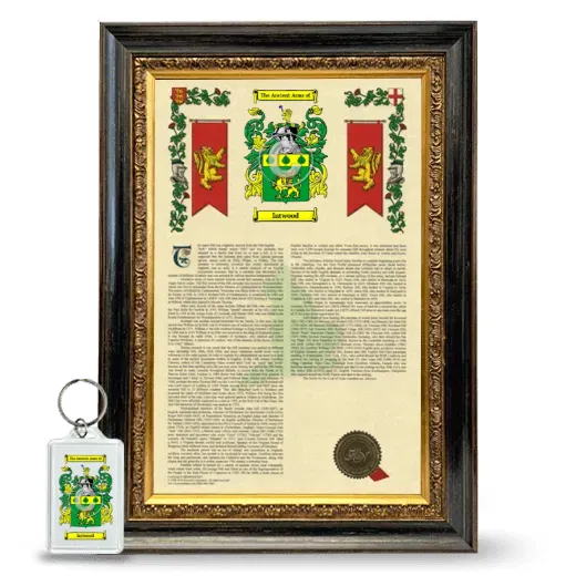 Intwood Framed Armorial History and Keychain - Heirloom