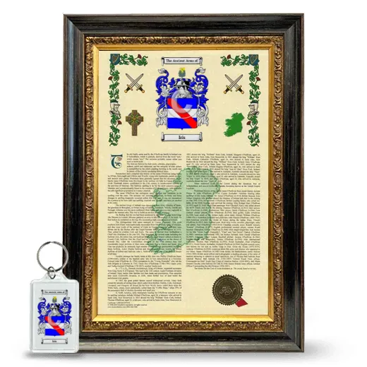 Iris Framed Armorial History and Keychain - Heirloom