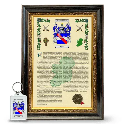 Irysh Framed Armorial History and Keychain - Heirloom