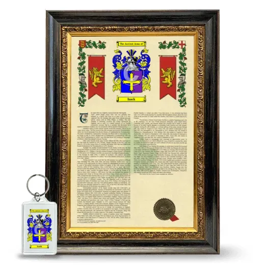 Isack Framed Armorial History and Keychain - Heirloom