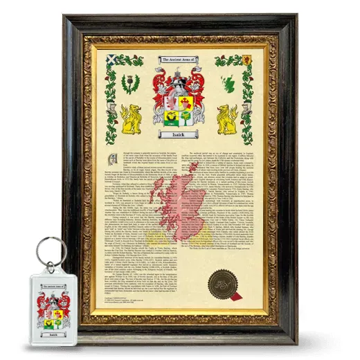 Isaick Framed Armorial History and Keychain - Heirloom