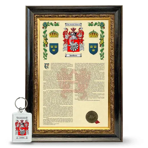 Jacobson Framed Armorial History and Keychain - Heirloom