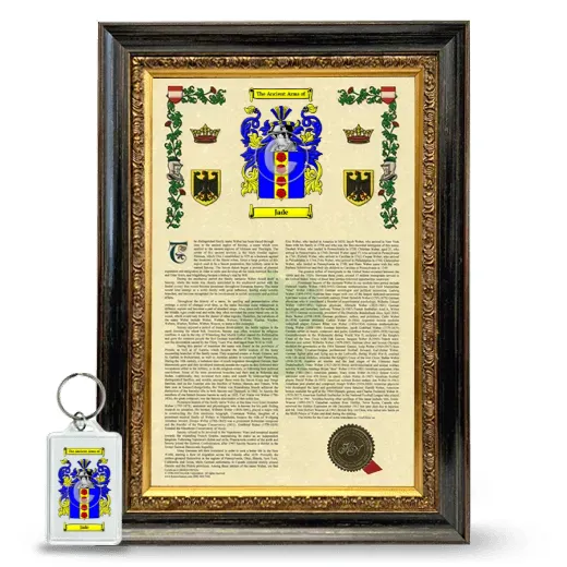 Jade Framed Armorial History and Keychain - Heirloom