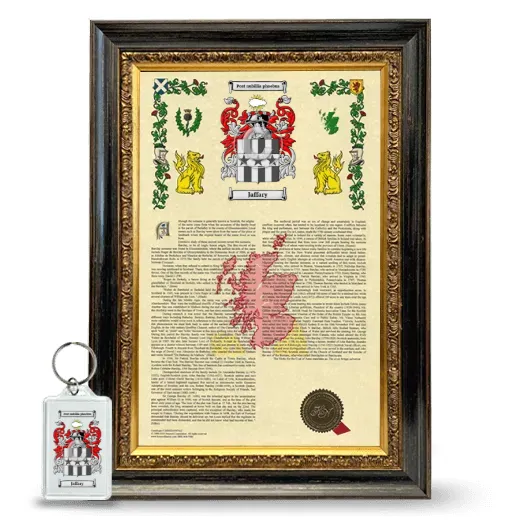 Jaffary Framed Armorial History and Keychain - Heirloom