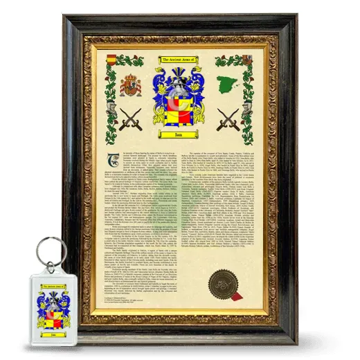 Jan Framed Armorial History and Keychain - Heirloom