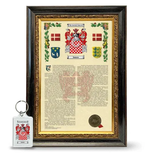 Jansen Framed Armorial History and Keychain - Heirloom