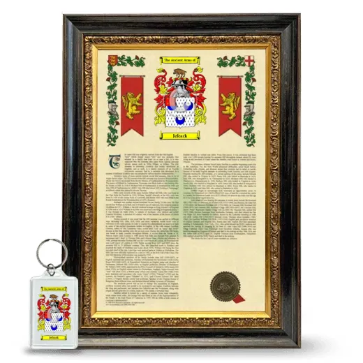Jefcack Framed Armorial History and Keychain - Heirloom