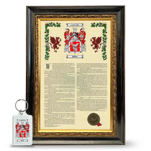 Jeffers Framed Armorial History and Keychain - Heirloom