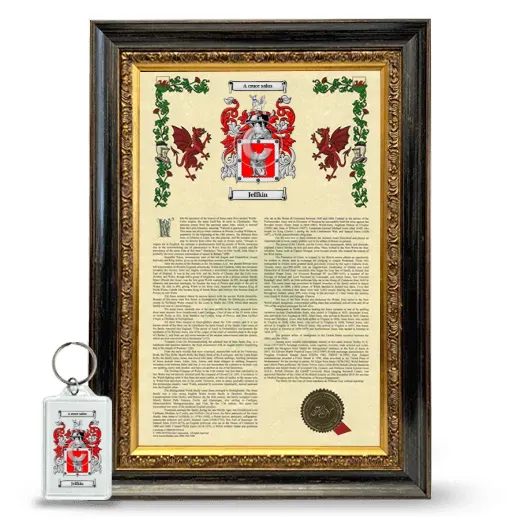 Jeffkin Framed Armorial History and Keychain - Heirloom