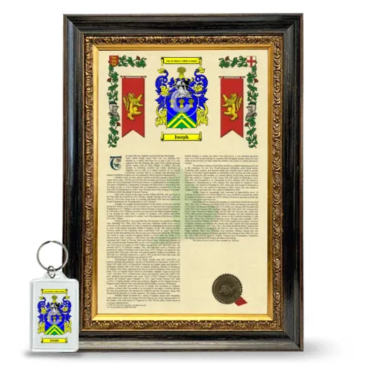 Joseph Framed Armorial History and Keychain - Heirloom