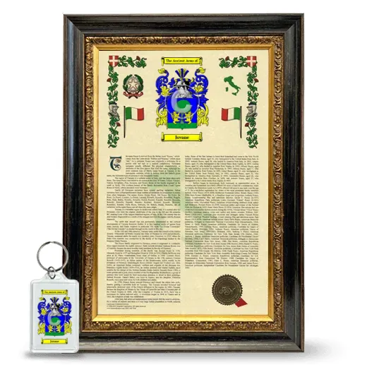 Jovane Framed Armorial History and Keychain - Heirloom