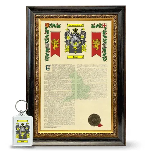 Küng Framed Armorial History and Keychain - Heirloom