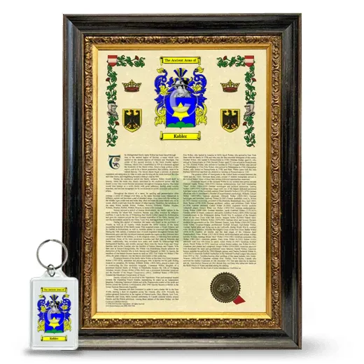Kabler Framed Armorial History and Keychain - Heirloom