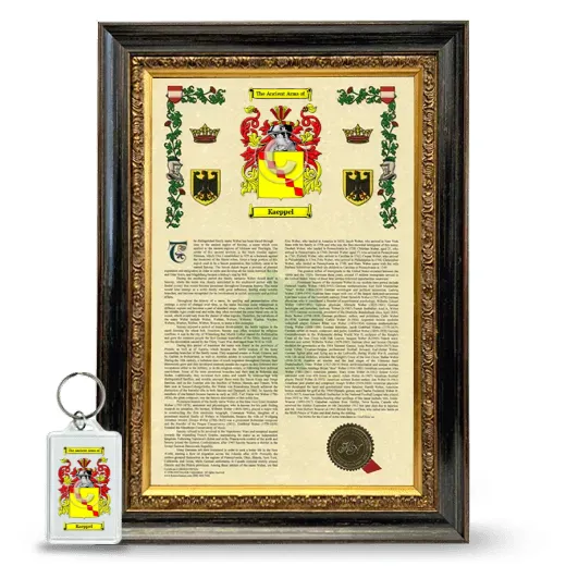 Kaeppel Framed Armorial History and Keychain - Heirloom