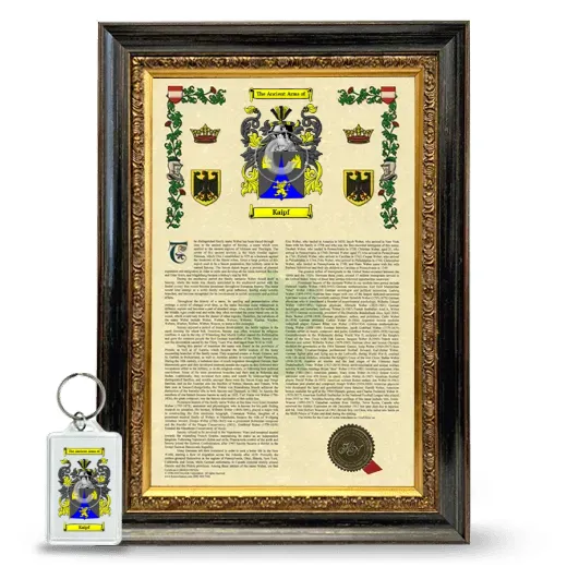 Kaipf Framed Armorial History and Keychain - Heirloom